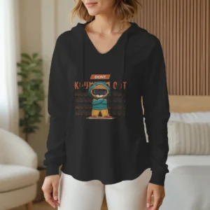 Womens Lightweight Wash Hooded Sweatshirt